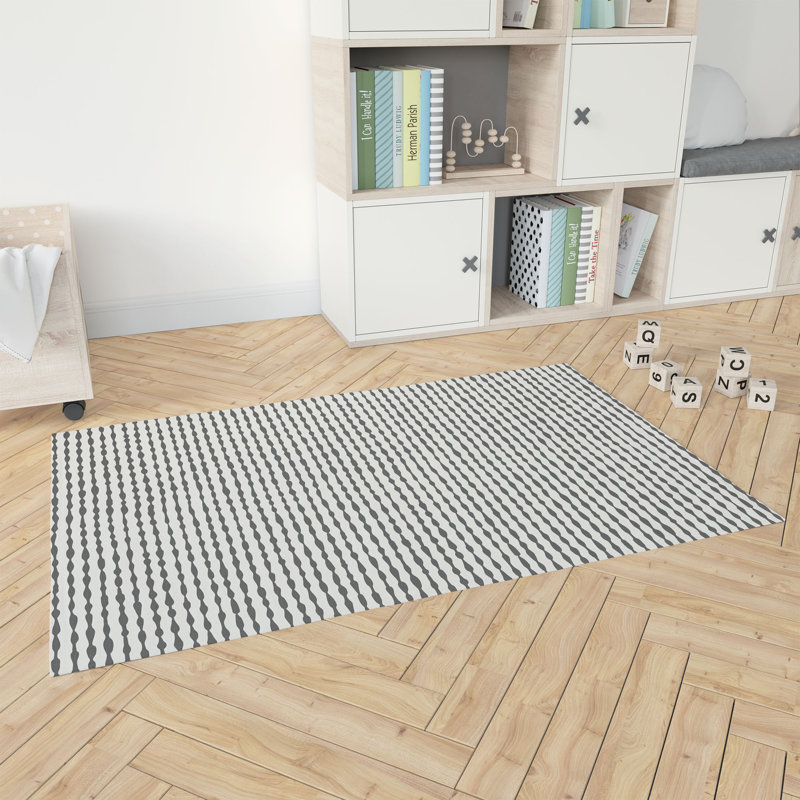 Play way Activity Mat, Rectangle 5' x 7', Ivory/Charcoal