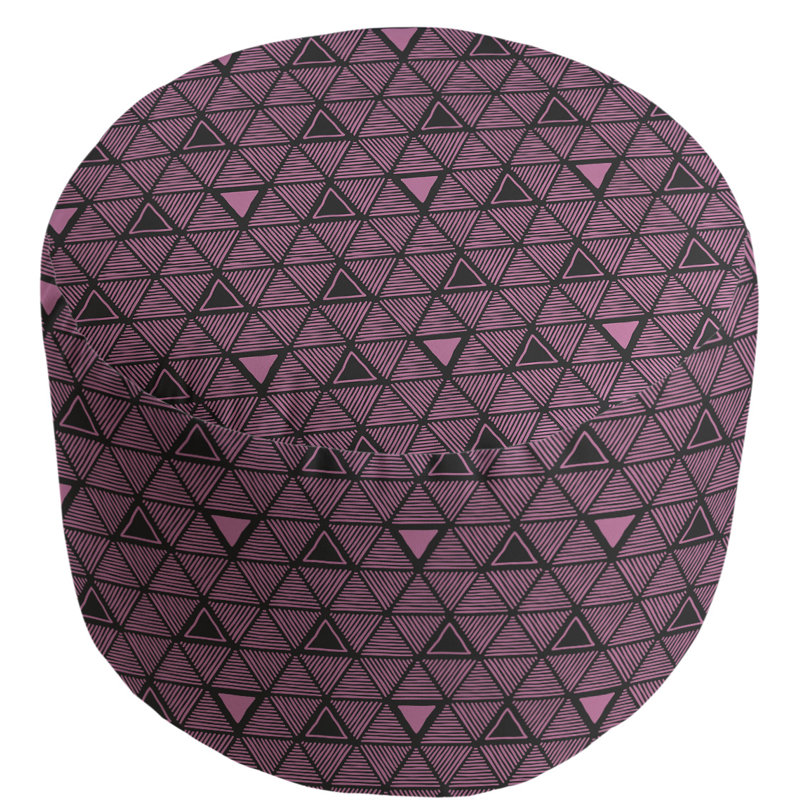 Upholstered Pouf, Dark Pink