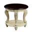 Table de bout ronde de 22 po avec tablette en bois massif et beige, assemblage facile, placage à chaud, coins arrondis sécuritaires à deux tons pour le salon, tablette en bois, à assembler, sécurisée