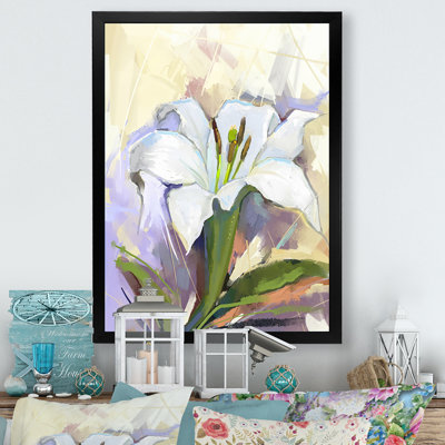 White Lily Flower Grunge Art " White Lily Flower Grunge " Painting Print