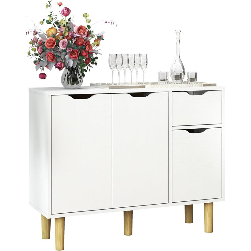 90 cm W Sideboard, White