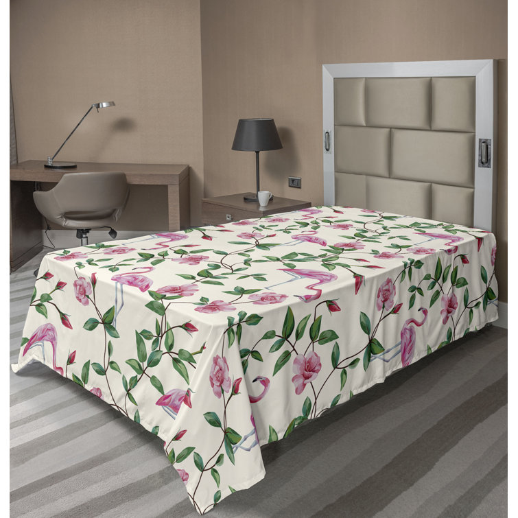 Ambesonne, drap plat floral pivoines, art botanique printanier