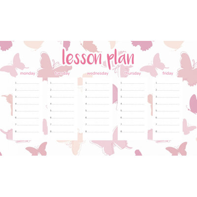 Magnetic Lesson Plan Delicate Pink Butterflies