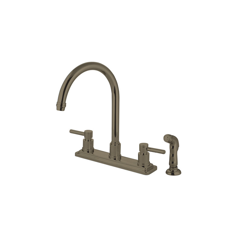 South Beach Double Handle Kitchen Faucet with Side Spray, Brushed Nickel