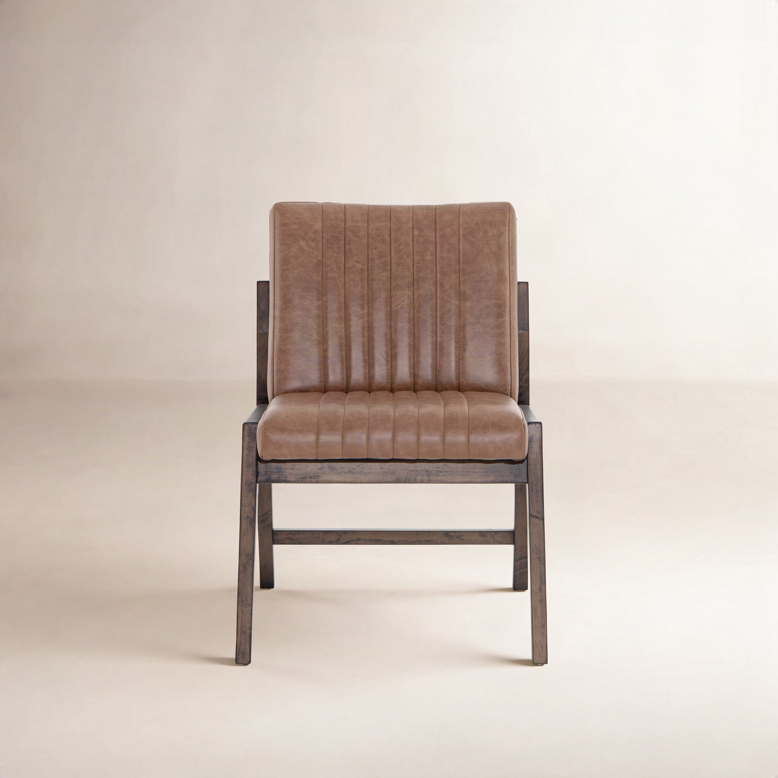 Stavros Genuine Leather Dining Chair, Sonoma Chestnut