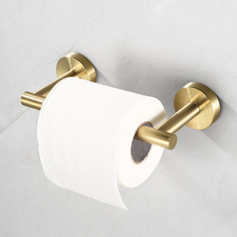 Wall-Mount Single Single Post Toilet Paper Holder, Brushed Gold