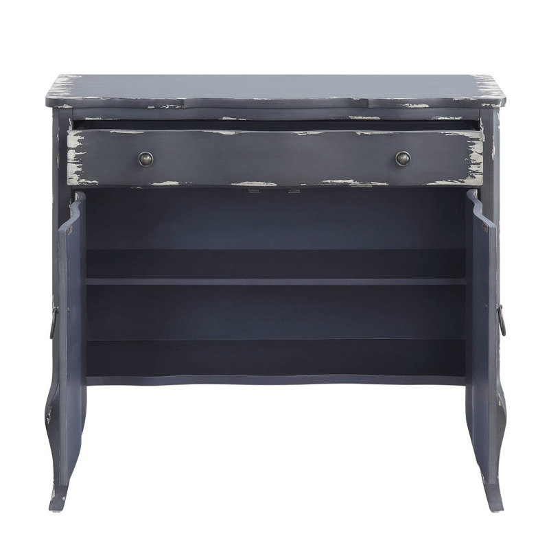 Deianira Antique Gray Finish Console Cabinet