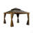 Hardtop Gazebo, Wooden Coated Aluminum Frame Canopy With Galvanized Steel Double Roof, Outdoor Permanent Metal Pavilion With Curtains And Netting For Patio, Deck And Lawn(Wood-Looking) (Canopy)-112604735
