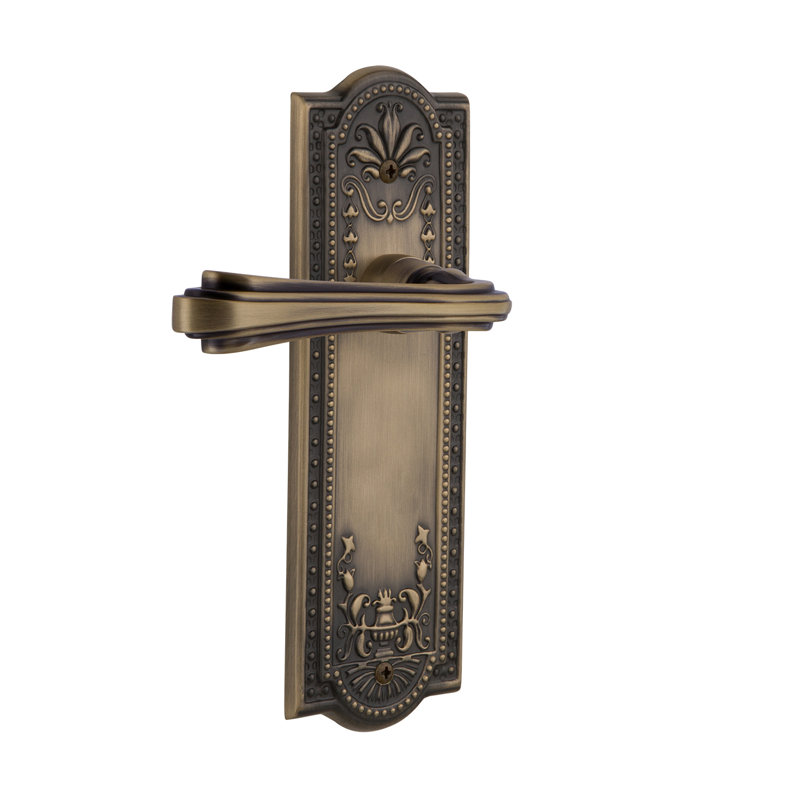 Meadows Plate Single Dummy with Fleur Lever, Right Handed, Antique Brass