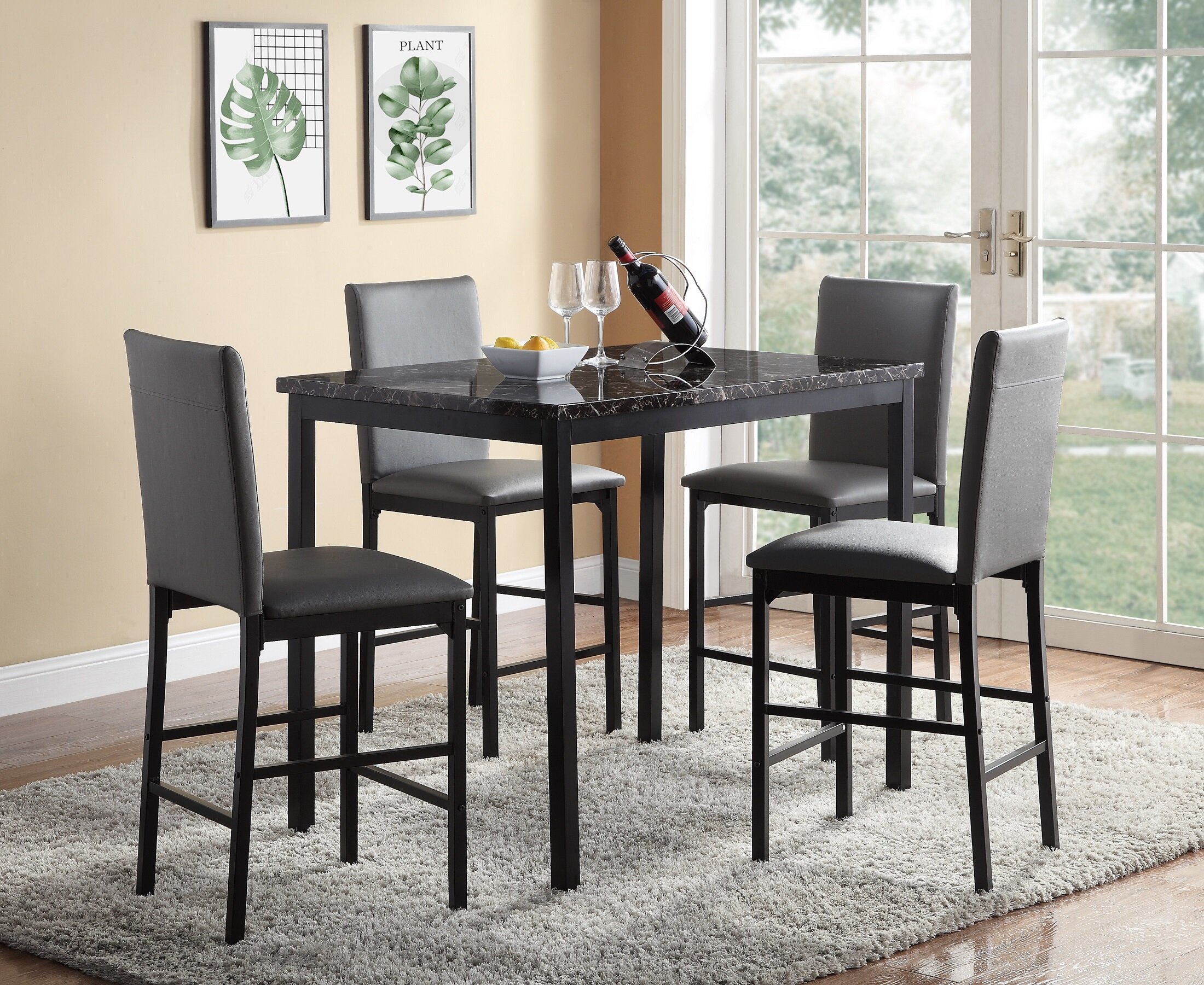 Latitude Run® 5-piece Counter Height Dining Set & Reviews | Wayfair