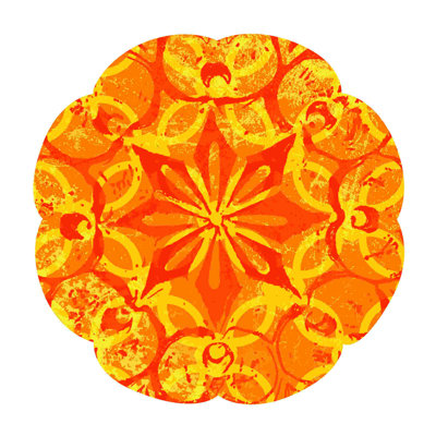 «Orange Flower Shape», impression sur toile tendue