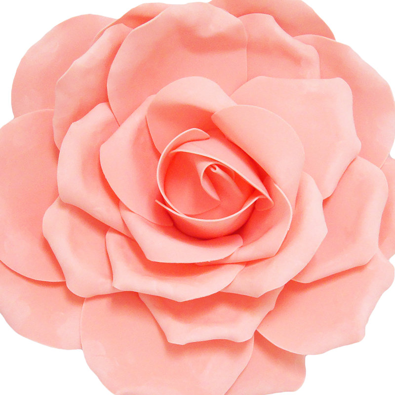 Grande tige rose en mousse, Rosé, H 20 po x l 20 po x 7,5 po