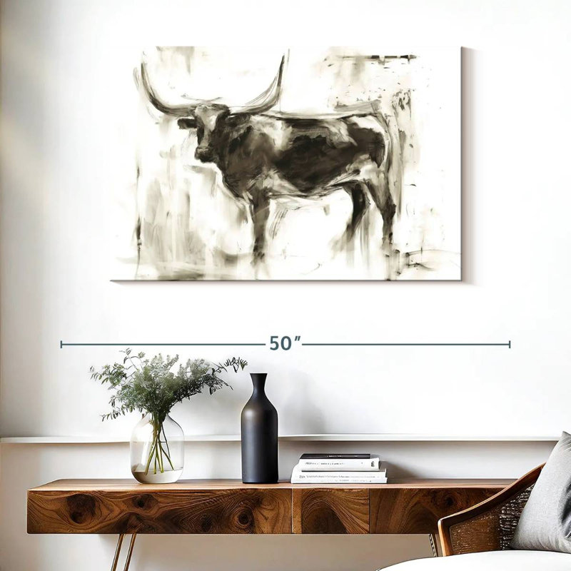 Longhorn Study I, 26" H x 39" W