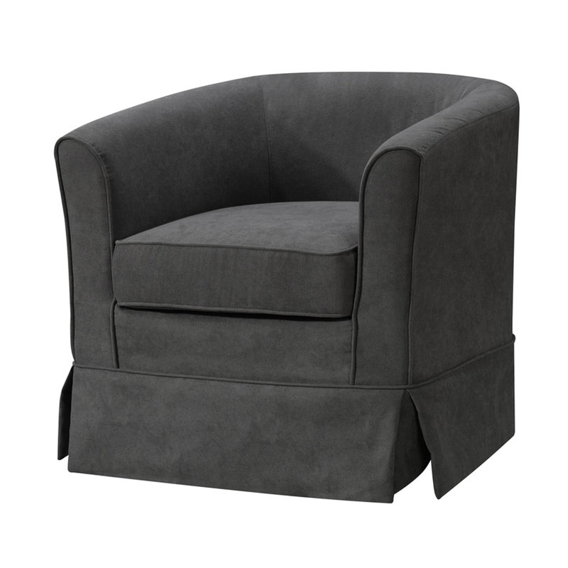 Siège pivotant en tissu gris - 28 po avec accoudoir de 24,6 po et fauteuil en mousse, base, hauteur 18,5 po