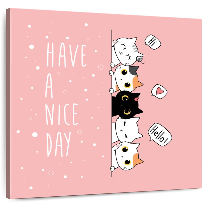 Les chats passent une bonne journée, H 10 po x l 10 po