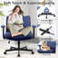 Chaise de bureau à pieds croisés avec accoudoirs rabattables et siège large, chaise de bureau ergonomique en tissu -1245010654