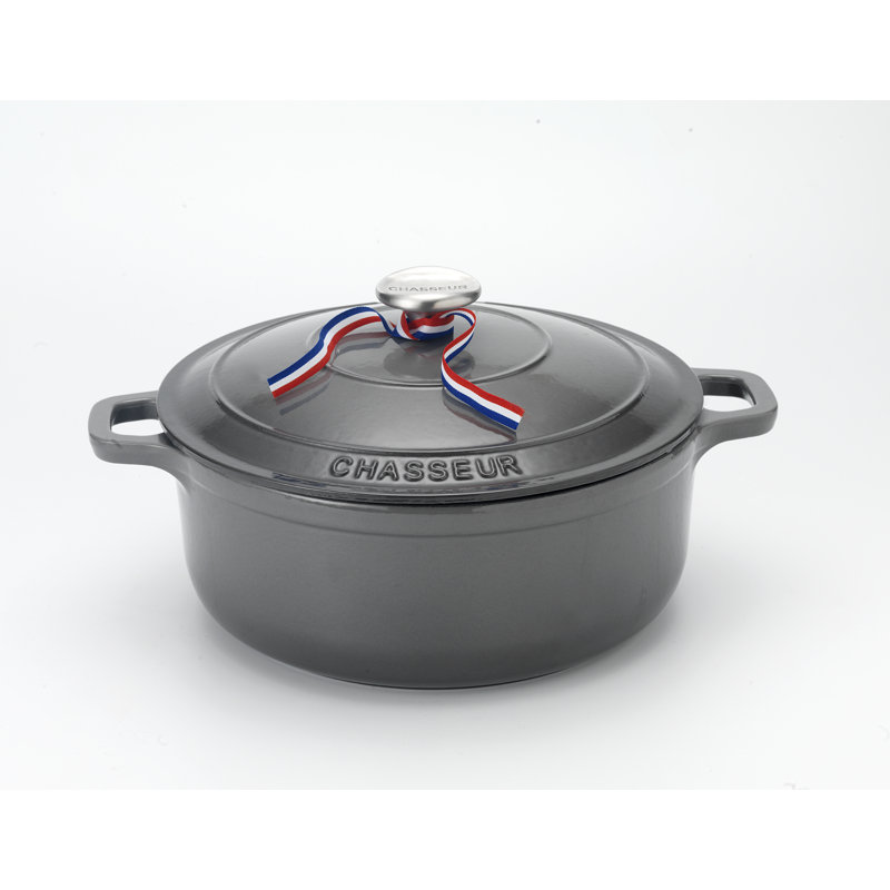Four en fonte française rond chasseur, 7,1 QT., Gris caviar