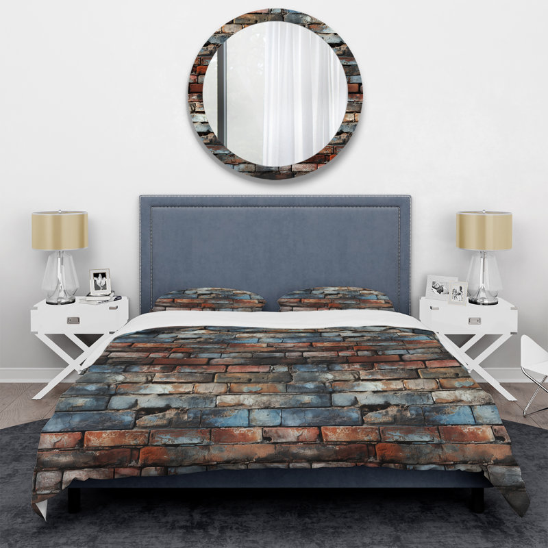 Ensemble de housse de couette Urban Brick Wall Elegance I, Housse de couette simple + 1 taie décorative stan