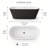 55 in. L x 27.5 in. W Spa-Style Freestanding Acrylic Soaking Bathtub with Drain and Overflow, Black