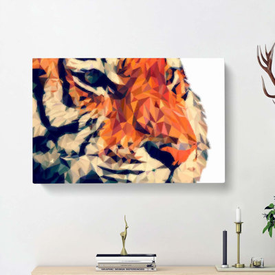 Geometric Tiger in Abstract - Wrapped Canvas
