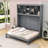 Queen Wooden Murphy Bed with Shelves and USB Ports-1577055275