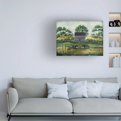 Wrapped Canvas Wall Art - Barbara Jeffords 'Cottage Meadow Serenity' Wall Art for Living Room, Bedroom, or Office Décor  - 14x19
