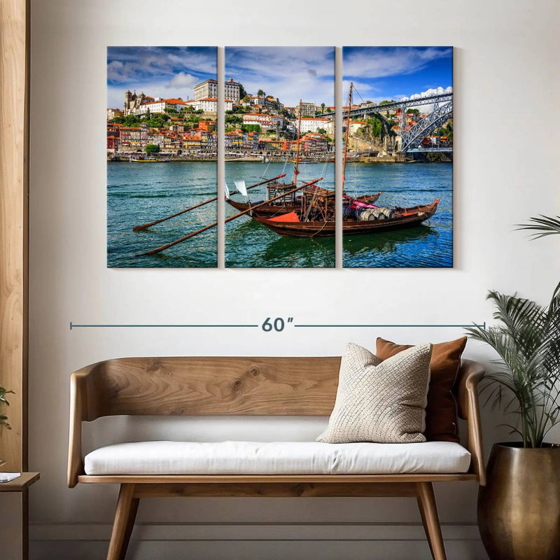 Sebbie Douro River Fishing Boats, 32" H x 50" W