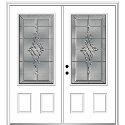 Porte d'entrée pré-montée en fibre de verre 2 panneaux 3/4 Grace Grace