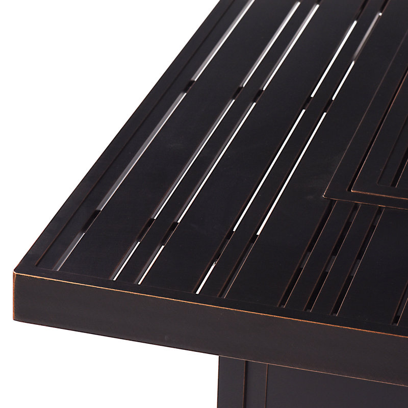 Gulli Square Aluminum Propane Fire Pit Table, Black