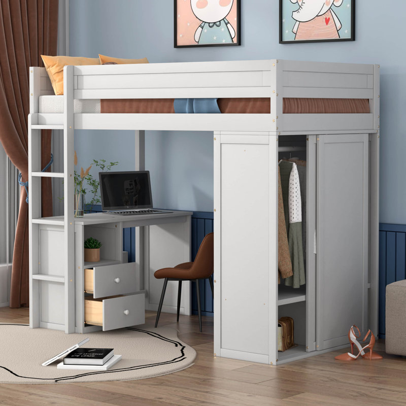 Lit mezzanine simple Madisen Kids, Blanc