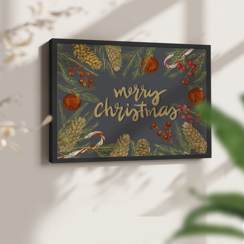 «Holiday Sentiment I», reproduction encadrée, H 8 po x l 10 po, Noir, noir, noir, noir