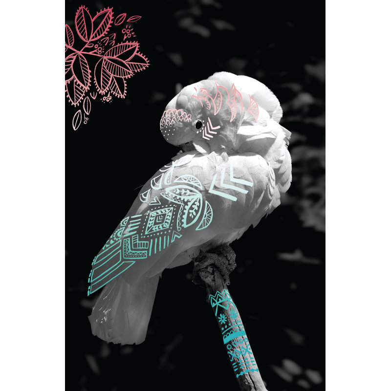 Draw Bird Ombre Draw - Wrapped Canvas Print, 46cm H x 30cm W x 3.8cm D