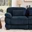 Canapé surdimensionné de 120,4 pouces à 3 places Cloud Couch, canapé modulaire moderne et minimaliste, coussins de siège épais et confortables, tissu en velours côtelé respirant, bleu pour le salon-938346512-938346515