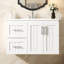 Meuble-lavabo mural 36 po avec 2 tiroirs, lavabo simple en céramique et tablette réglable pour salle de bain moderne, meuble-lavabo