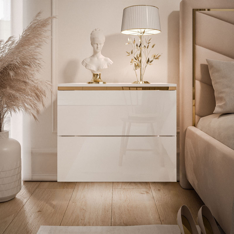 50cm W Manufactured Wood Bedside Table