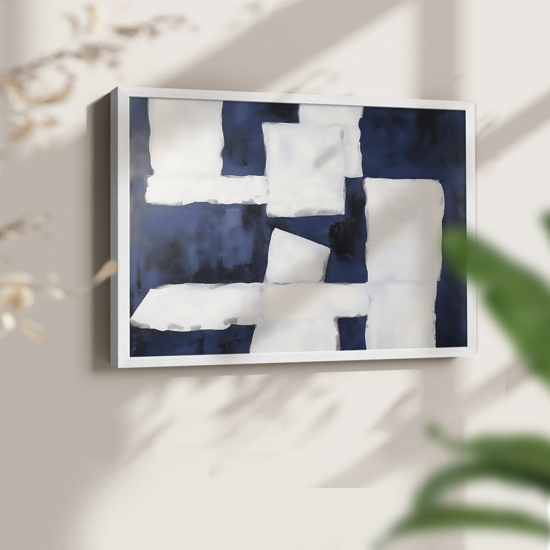 Série abstraite XXIV, reproduction encadrée, H 22 po x l 28 po, Blanc