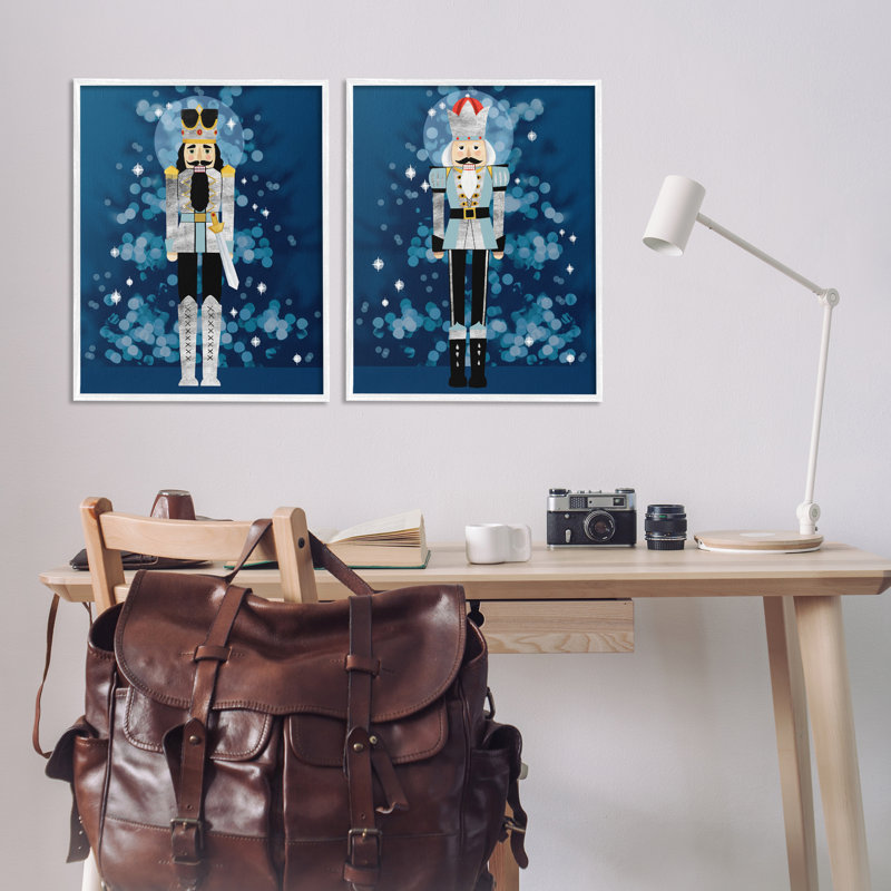 Casse-noisette bleue, ensemble de 2 giclées d'art encadrées par Grace Popp, H 30 po x l 24 po