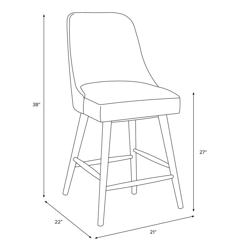 Tabouret de bar et de comptoir Gallie, Tabouret de comptoir (hauteur de siège de 27 po), Espresso, Rayures grises Shibori