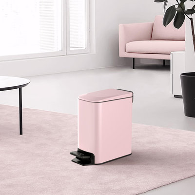Petite poubelle de salle de bain avec couvercle à fermeture en douceur