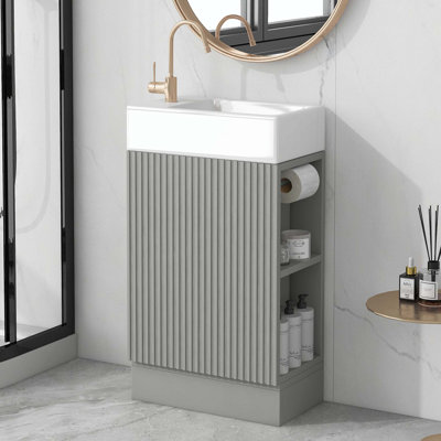 Kearson 18.6'' Single Bathroom Vanity with Solid + Manufactured Wood Top