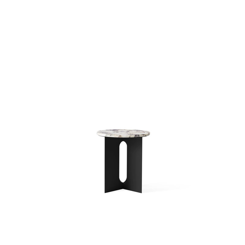 Androgyne Tabletop For Side Table, 65 Cm, Nero Marquina, Calacatta Viola