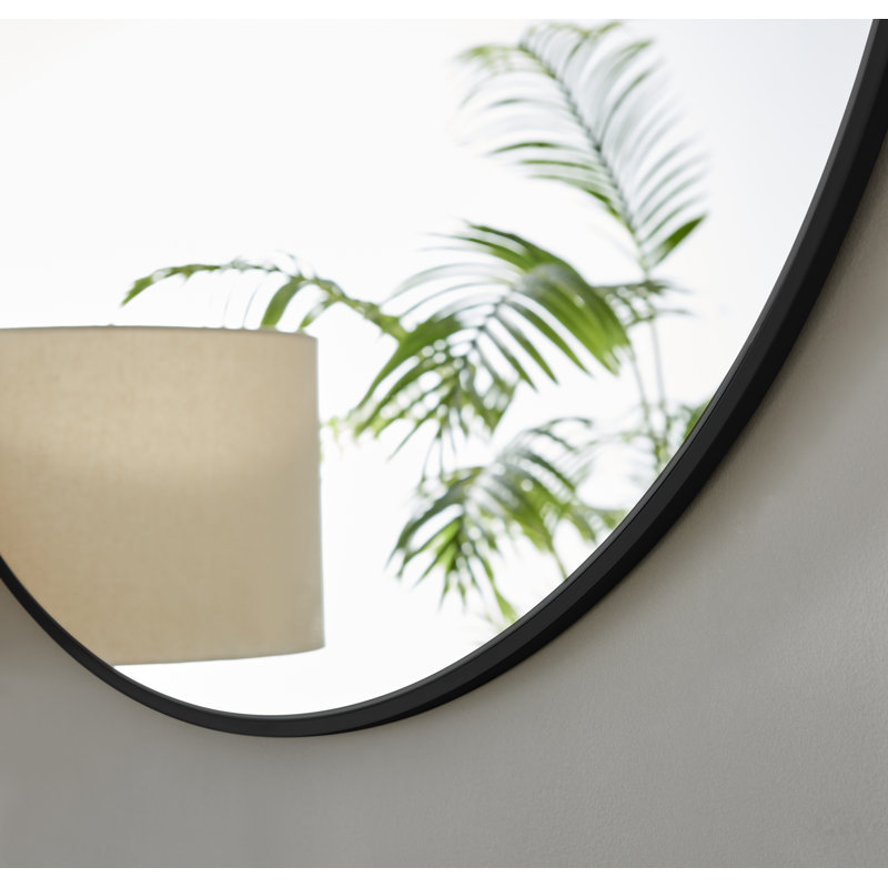 Miroir mural Alcantera, Noir, 39,37 po x 39,37 po