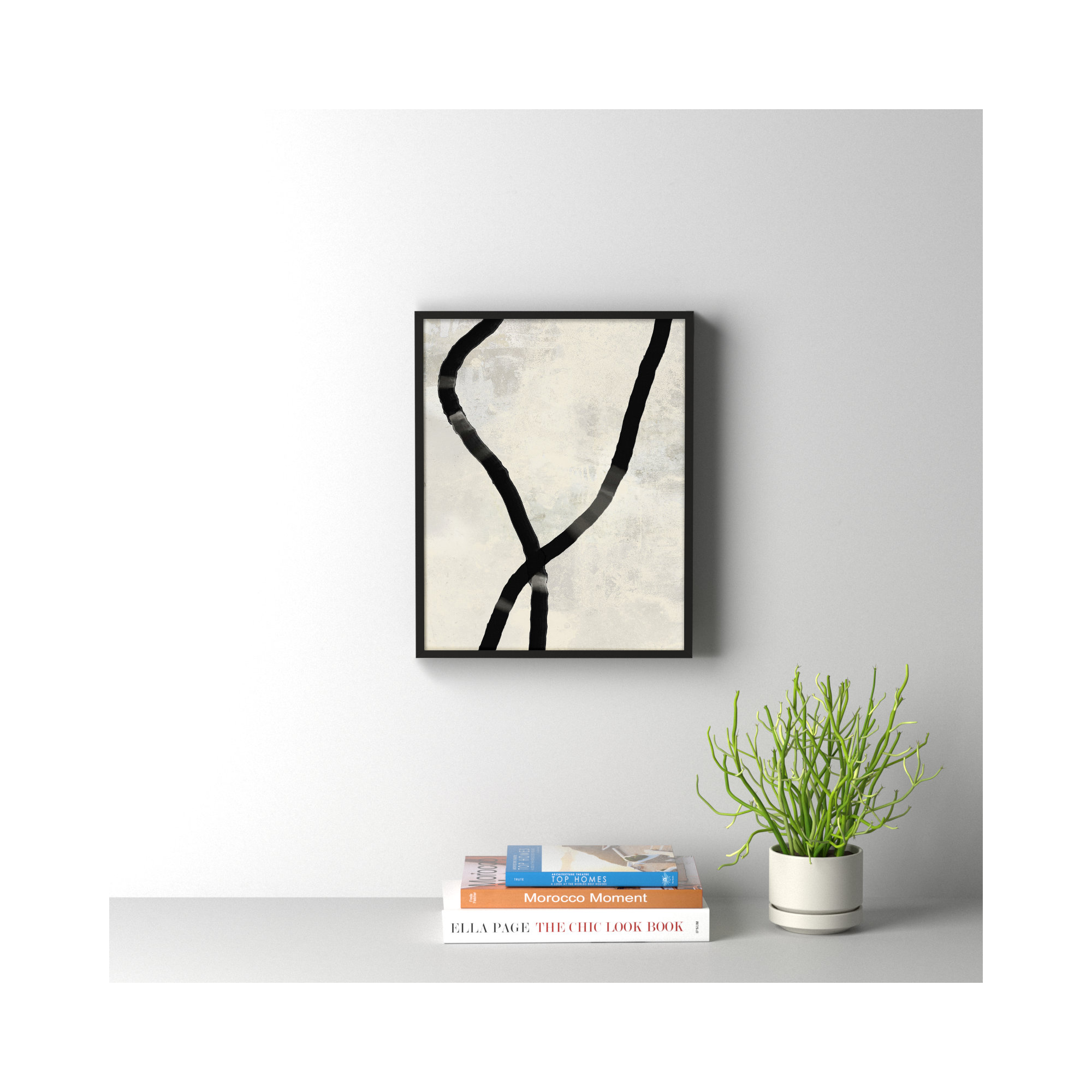 Black Rope 5 by Jacques Pilon, Black, 20" H x 16" W x 1.25" D