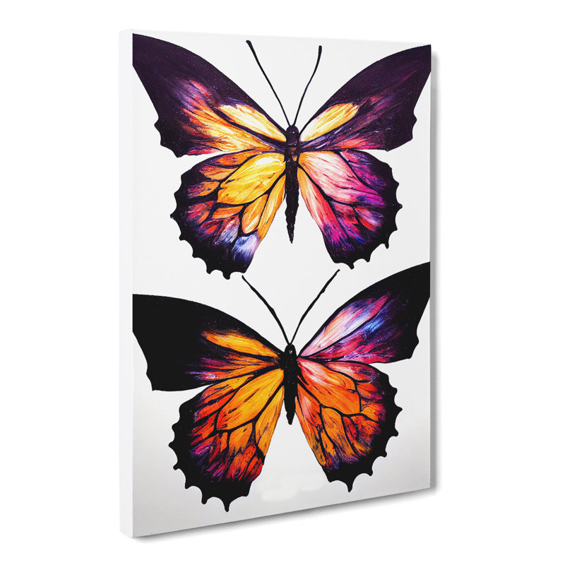Butterfly Hydrodipped - Wrapped Canvas, 76cm H x 50cm W x 3cm D