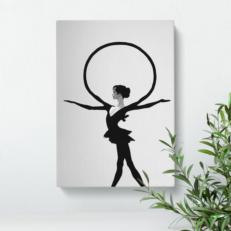 Monochrome Ballerina No.3 - Wrapped Canvas Print, 50cm H x 35cm W x 3cm D