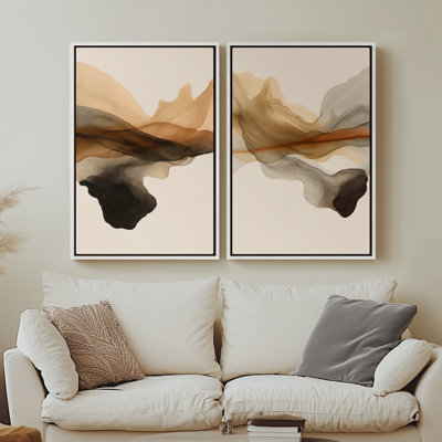 Framed Canvas Wall Art - Vintage Abstract Wall Prints for Bedroom