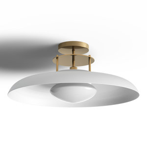 Jude 1-Light Ceiling Light In Matte Black With Warm Brass Accents