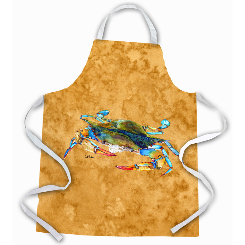 No Pattern Bib Apron, Gold/Blue