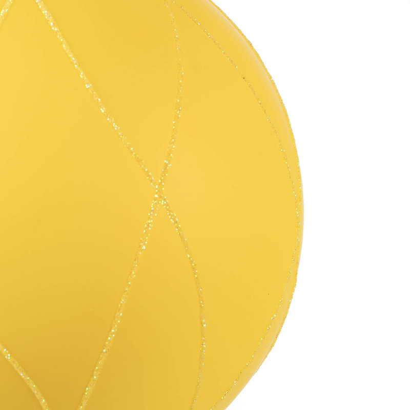 Ornement boule 6 po mat et scintillant, Jaune