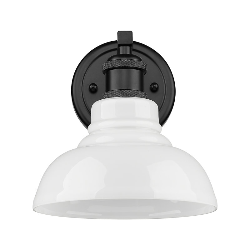 Carver 1-Light Vanity Light in Chrome with Clear Glass, Matte Black